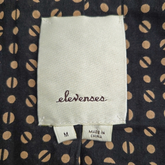 Anthropologie Elevenses Black Lace Trim High-Low Open-Front Cropped Jacket - Picture 6 of 7